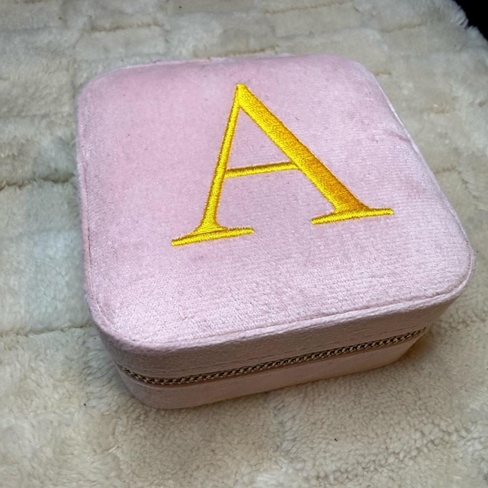 Travel Zip Jewelry Case letter A